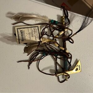 Decorative Feather and Bead Wall Hanging